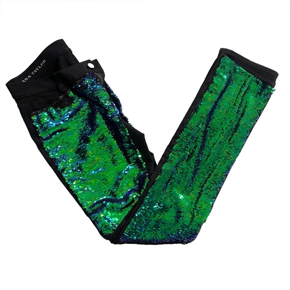 Ann Taylor Leggings with Custom Mermaid Flip Sequins Sz 4 - Picture 1 of 11